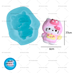 Khuôn Silicon - Mèo Kitty - Mèo Con Hình Heo 6cm