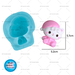 Khuôn Silicon - Mèo Kitty - Mèo Con Mặc Đồ Ngủ 5cm