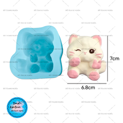 Khuôn Silicon - Mèo Kitty - Khúc Bạch 7cm