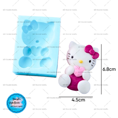 Khuôn Silicon - Mèo Kitty - Tim 6.8cm