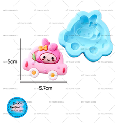 Khuôn Silicon - Mèo Kitty -Xe Mèo Kitty 5.7cm