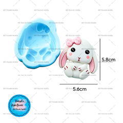 Khuôn Silicon - Động Vật - Con Thỏ Mèo Kitty Mẫu 4 6.6cm