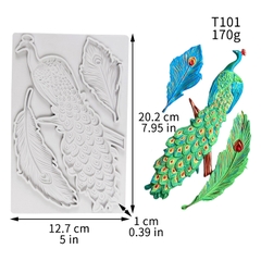 Khuôn Silicon - Động Vật - Chim Công - Lông Vũ 3c