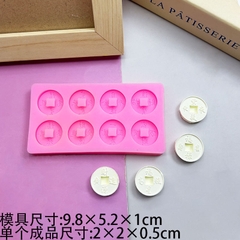 Khuôn Silicon - Thỏi Vàng - Đồng Tiền Tròn 2cm 8c