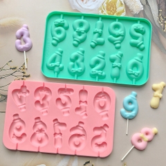 Khuôn Silicon - Số 0-9 - Nơ 5.6cm