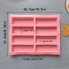 Khuôn Silicon - Ô Chữ Nhật - 8c 16x4cm