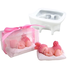 Khuôn Silicon - Em Bé - Nằm Chu Đít Có Thảm