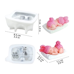 Khuôn Silicon - Em Bé - Nằm Chu Đít Có Thảm