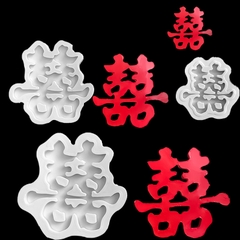 Khuôn Silicon - Combo 3 Vĩ Chữ SONG HỶ 10.2 7.5 4.7