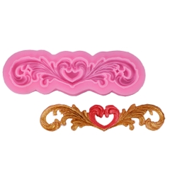 Khuôn Silicon - Viền Họa Tiết - Họa Tiết Cong Tim 2c