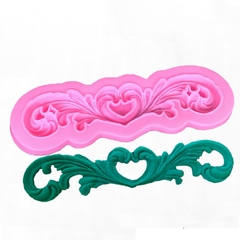 Khuôn Silicon - Viền Họa Tiết - Họa Tiết Cong Tim 2c