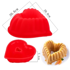 Khuôn Silicon  - Đế Trái Tim 20Cm cao 7.4Cm