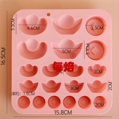 Khuôn Silicon - Thỏi Vàng - Vĩ Thỏi Vàng Đồng Tiền Vàng 20c