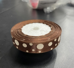 Ruy Băng Trang Trí - Chấm Bi 2cm - Nâu To
