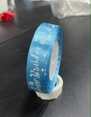 Ruy Băng Trang Trí - 2cm Chữ HPBD -  Xanh baby