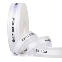 Ruy Băng Voan - 3cm Chữ HPBD - Trắng