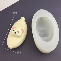 Khuôn Silicon - Trái Cây - Trái Chuối Mặt Gấu