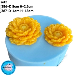 Khuôn Silicon - Set 2 Cúc Thược Dược J-386 J-387