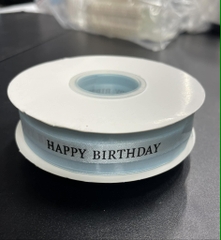 Ruy Băng Voan - 3cm Chữ HPBD - Xanh baby 1