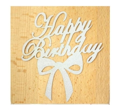 Chữ Happy Birthday Nhũ Phụ Kiện Trang Trí Bánh - BẠC NƠ