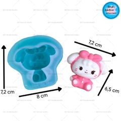 Khuôn Silicon - Mèo Kitty - Mèo Con Nơ 6.2cm