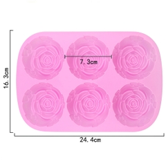 Khuôn Silicon - Vĩ Hoa Hồng 6C