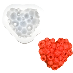 Khuôn Silicon - Trái Tim Mâm Xôi 8.5cm