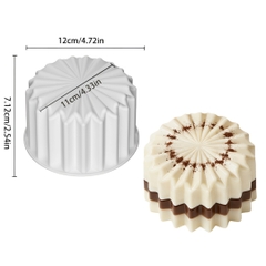 Khuôn Silicon - Đế Hình Tròn Khía Xếp Ly 11cm