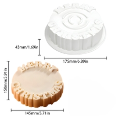 Khuôn Silicon - Đế Hình Tròn Merry Christmas 14cm