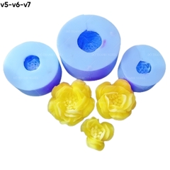 Khuôn Silicon - Hoa Hồng Hồng Trà Set 3 - V5 V6 V7