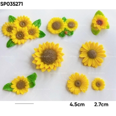 Khuôn Silicon - Hoa Hướng Dương - Mặt 2 Hoa Rời 4.5cm 2.7cm