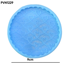 Khuôn Silicon - Mặt Ép Tròn Tim Set 2 - 9cm 8cm