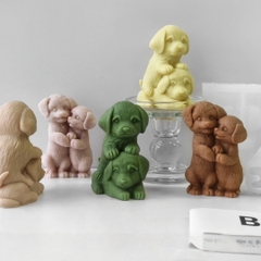 Khuôn Silicon - Động Vật - Chó Đứng Ôm Nhau 8.5cm