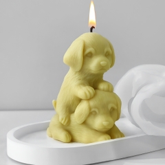 Khuôn Silicon - Động Vật - Chó Nằm Ôm Nhau 8.9cm