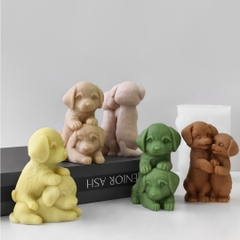 Khuôn Silicon - Động Vật - Chó Đứng Ôm Nhau 8.5cm