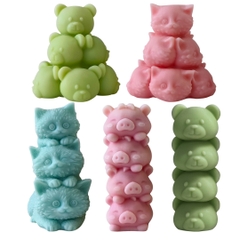 Khuôn Silicon - Động Vật - Mặt Mèo Đứng 3C