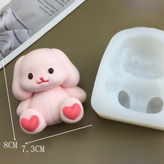 Khuôn Silicon Động Vật Con Gấu Tim 8cm