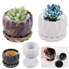 Khuôn Silicon - Chậu Cây - Đa Giác 7.9cm Không Kèm Đế