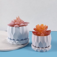Khuôn Silicon - Chậu Cây - Đa Giác 7.9cm Không Kèm Đế