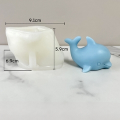 Khuôn Silicon -Sinh Vật Biển - Cá Heo 8.5cm 4D