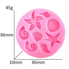 Khuôn Silicon - Sinh Vật Biển TH - 3cm Ốc Sao Sò - 8c