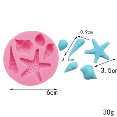 Khuôn Silicon - Sinh Vật Biển TH - 3.3cm Sò Ốc Sao - 5c