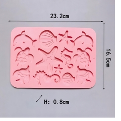 Khuôn Silicon - Sinh Vật Biển TH - Cá Ngựa Rùa Sao Sò - 13c
