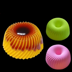 [10 cup] Khuôn Silicon - Cup Set 7cm - M06 - Sọc Nhỏ