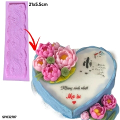 Khuôn Silicon - Viền Mảng Họa Tiết - Cong Lượn 21x5.5cm