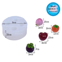 Khuôn Silicon - Trái Cây - Tứ Quả 4c - 3.5X8cm
