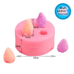 Khuôn Silicon - Trái Cây - Dâu Tây - 1.5cm - 4c - Tròn