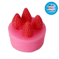 Khuôn Silicon - Trái Cây - Dâu Tây - 1.5cm - 4c - Tròn