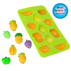 Khuôn Silicon - Trái Cây - Vĩ 11c - 4cm Nho Khóm Chuối Táo