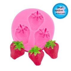 Khuôn Silicon - Trái Cây - Dâu Tây - 4cm cuốn - 3c - Tròn